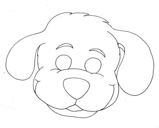 Manualidades para niños: Máscara de perro para colorear ...
