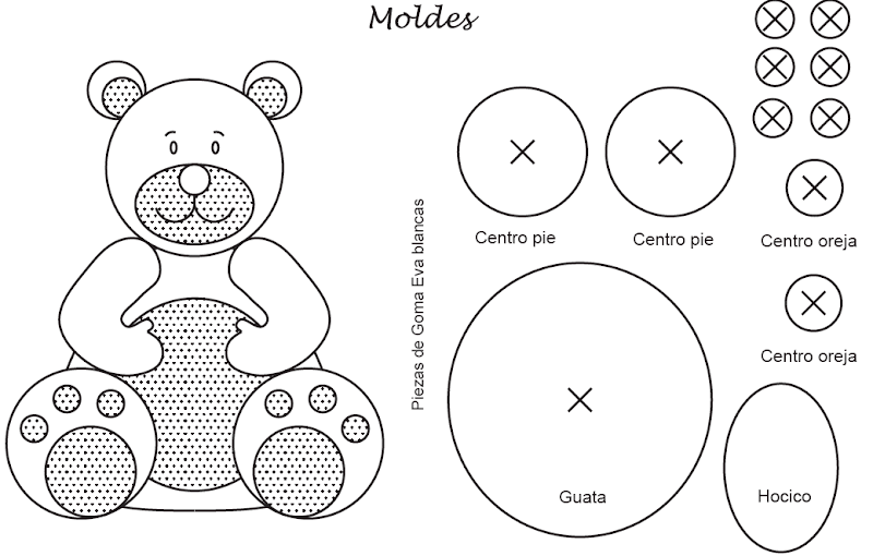 Manualidades para niños: oso en goma eva - Bricolaje - Guía de ...