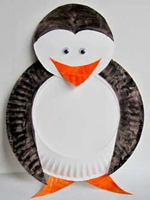 Manualidades para hacer con niños pingüino con platos desechables ... Manualidades para hacer con niños pingüino con platos desechables ...
