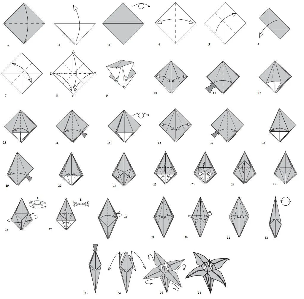 Manualidades en Origami: Lirios