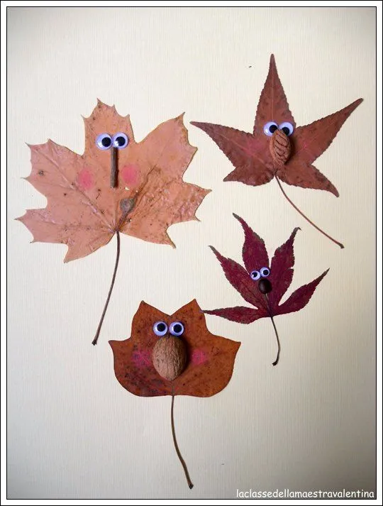 Manualidades para el otoño para niños, DIY con hojas de arboles ... Manualidades para el otoño para niños, DIY con hojas de arboles ...