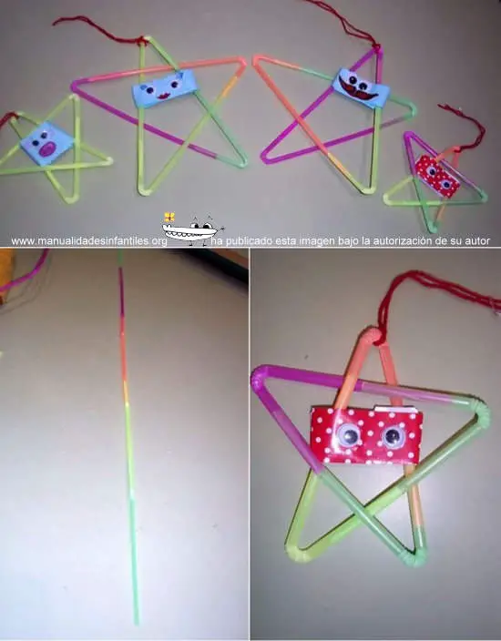 Familia de Estrellas con pajitas | Manualidades Infantiles