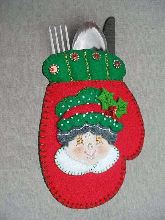 MIL ARTES MUJER: PORTA CUBIERTOS NAVIDEÑO