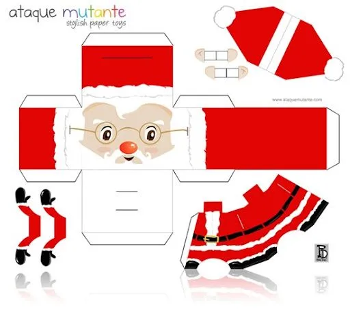 Manualidades Papa Noel para recortar y armar | Buena Navidad Manualidades Papa Noel para recortar y armar | Buena Navidad