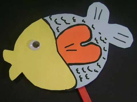 Manualidades de papel: Pescado Azul - Titere - YouTube Manualidades de papel: Pescado Azul - Titere - YouTube