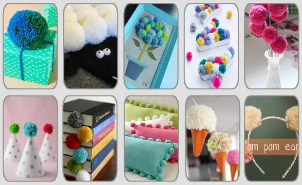 Manualidades para hacer con pompones de lana.