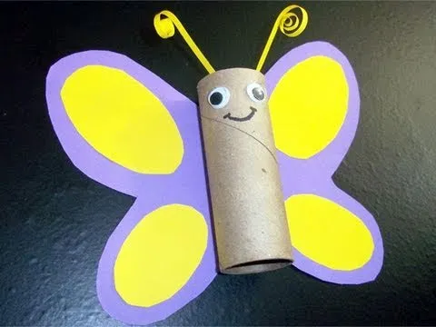 Manualidades de reciclaje: mariposa con tubo de papel de cocina ... Manualidades de reciclaje: mariposa con tubo de papel de cocina ...