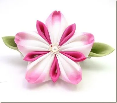 Como hacer manualidades y reciclar un poco: Como hacer Flor Kanzashi Como hacer manualidades y reciclar un poco: Como hacer Flor Kanzashi