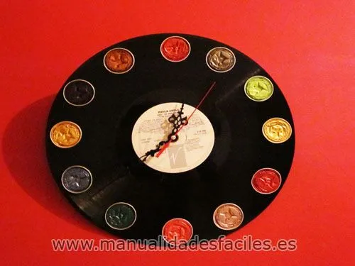 manualidades: reloj con vinilo