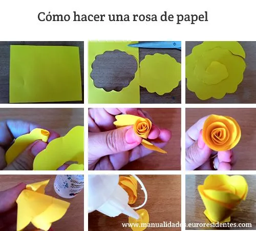 Manualidades: Cómo hacer rosas de papel sencillas Manualidades: Cómo hacer rosas de papel sencillas