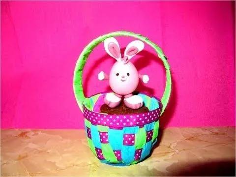 Manualidades souvenir Canastita baby huevos de Pascua - YouTube Manualidades souvenir Canastita baby huevos de Pascua - YouTube