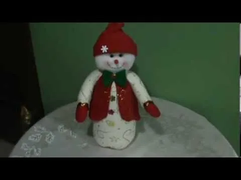 manualidades stella muñeco de nieve en botella - YouTube manualidades stella muñeco de nieve en botella - YouTube