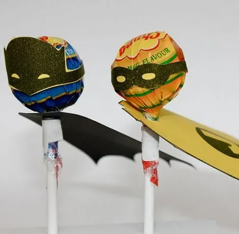 Manualidades : Superhéroes de Chupa Chups
