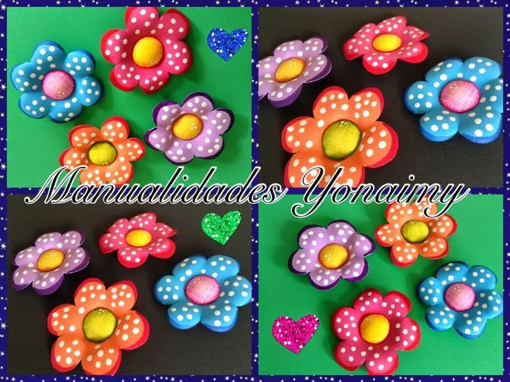 MANUALIDADES YONAIMY: FLORES SENCILLAS HECHAS CON FOAMY O GOMA EVA ...