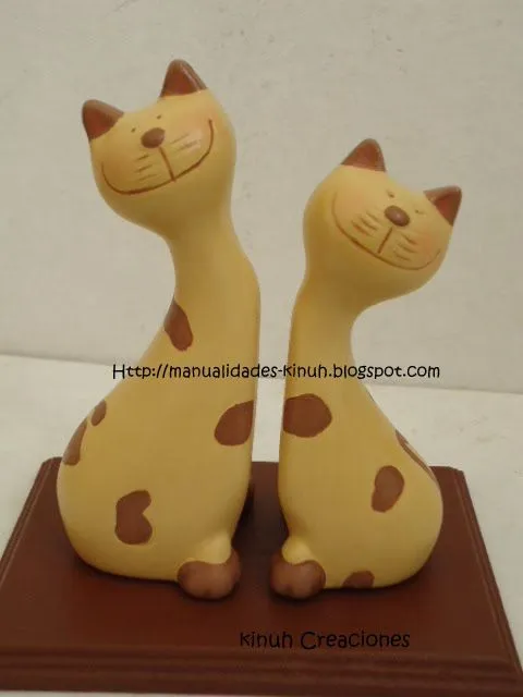manualides, artcraft, handcraft: Ceramica: Pareja de Gatos manualides, artcraft, handcraft: Ceramica: Pareja de Gatos