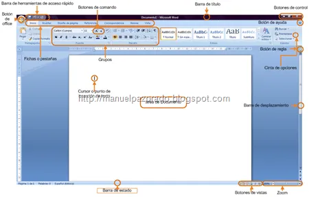 MRC Manuel Paz: 1.1.1 Elementos básicos de Microsoft Word 2007 MRC Manuel Paz: 1.1.1 Elementos básicos de Microsoft Word 2007