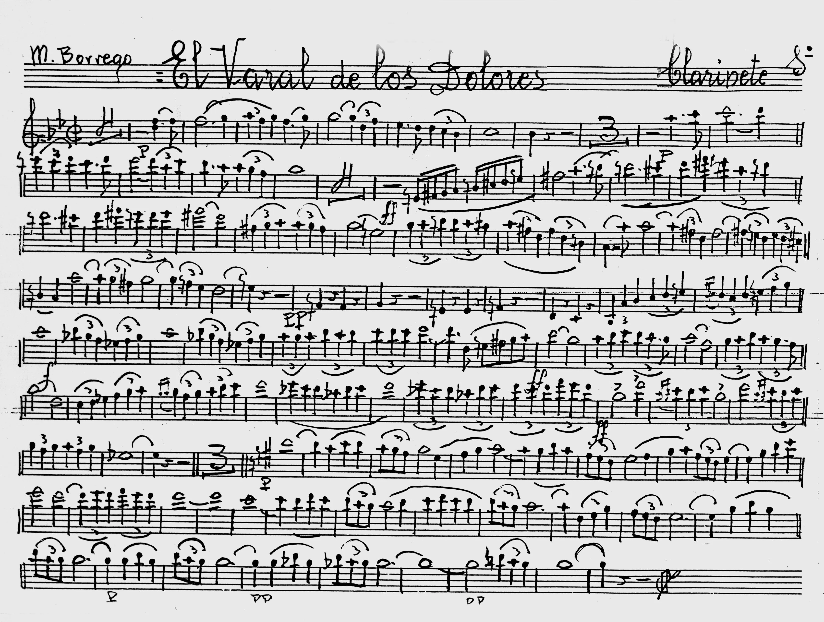 Manuscrito de Manuel Borrego para Clarinetes 1º en El Varal de los ... Manuscrito de Manuel Borrego para Clarinetes 1º en El Varal de los ...