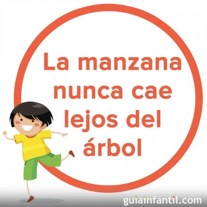 La manzana nunca cae lejos del árbol. Dicho popular chileno para ... La manzana nunca cae lejos del árbol. Dicho popular chileno para ...
