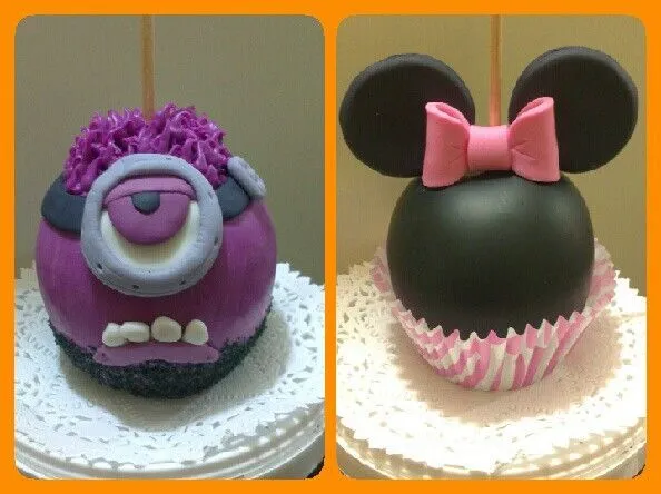 Manzanas decoradas con chocolate y fondant | Fiesta de Minions ...