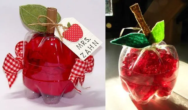 Manzanas hechas de botellas de plástico | Manualidades de ... Manzanas hechas de botellas de plástico | Manualidades de ...