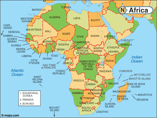 Map of Africa with Facts, Statistics and History Map of Africa with Facts, Statistics and History