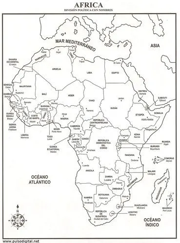 Mapa de África – División política con nombres | Pulso Digital