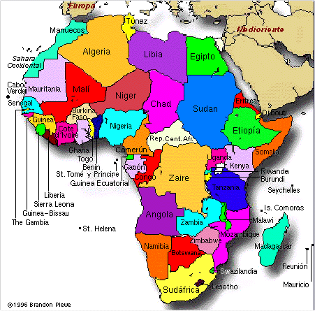 Mapa de africa con nombres - Imagui