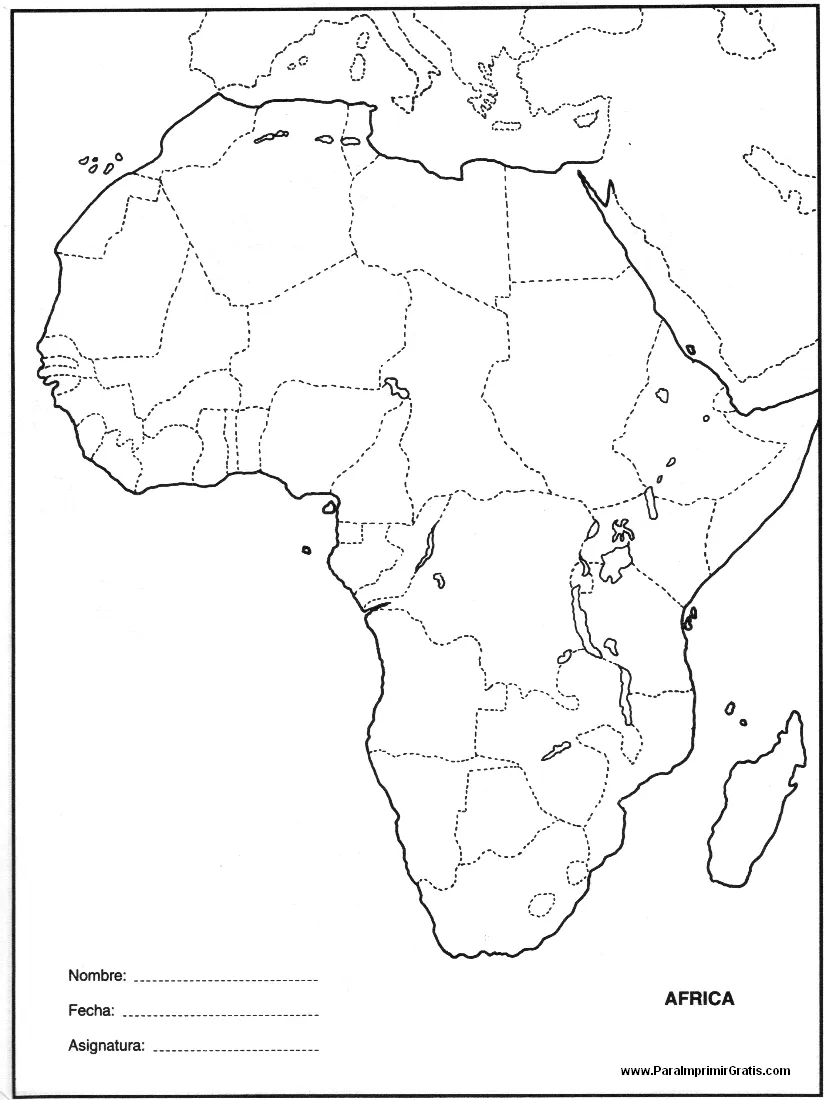 Mapa de África - Para Imprimir Gratis - ParaImprimirGratis. Mapa de África - Para Imprimir Gratis - ParaImprimirGratis.