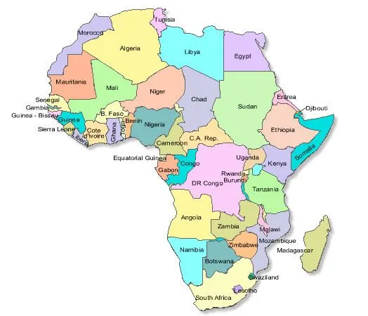 Mapa de africa en español - Imagui