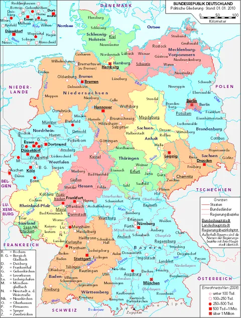 Mapa de alemania en español - Imagui