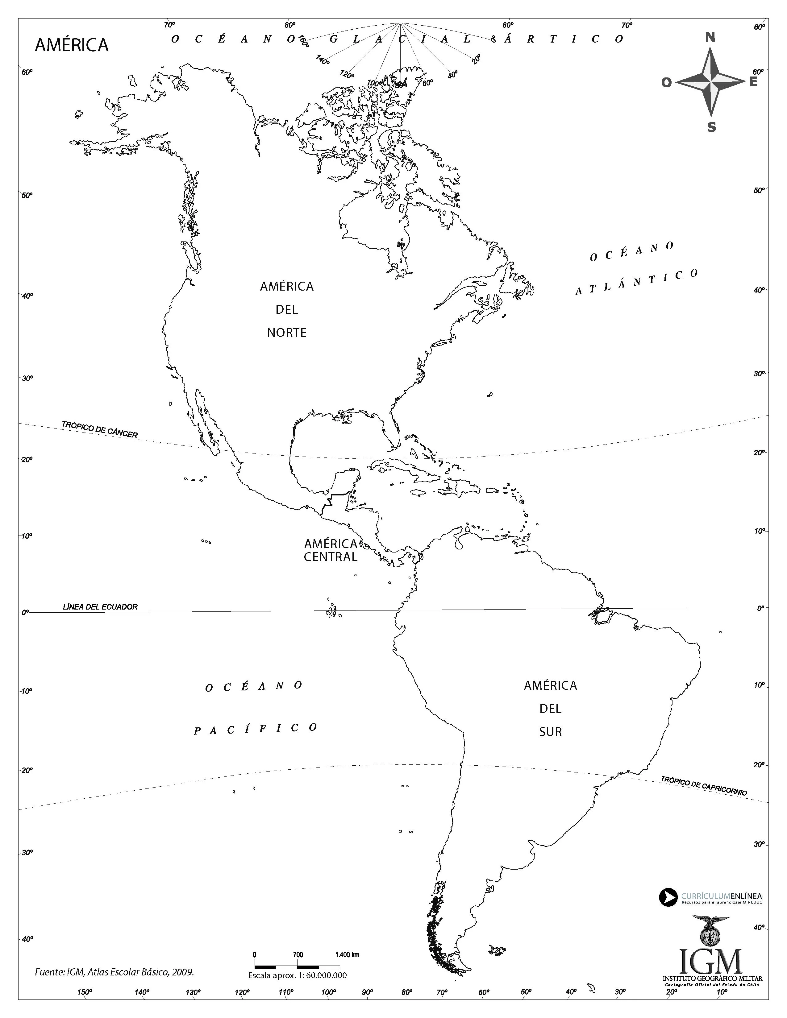 Mapa de América con su divisón regional - Currículum en línea ...