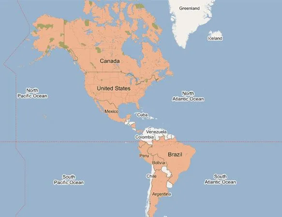 Mapa de america en ingles - Imagui