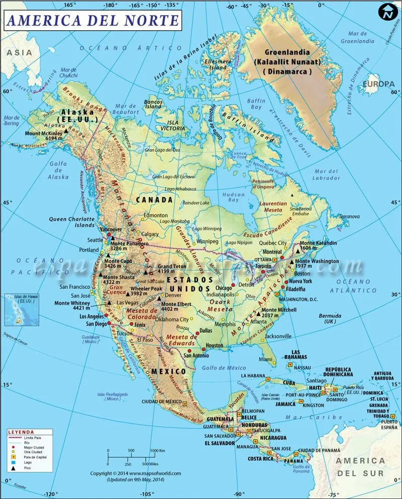 Mapa de America del Norte | Mapa de Norte America Mapa de America del Norte | Mapa de Norte America