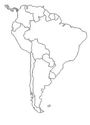 Mapa de América del Sur para colorear ~ 4 Dibujo Mapa de América del Sur para colorear ~ 4 Dibujo
