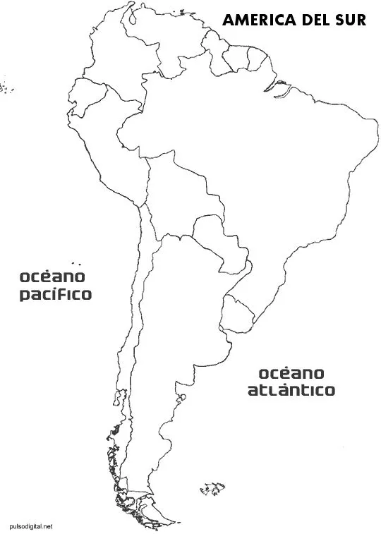 Mapa continente americano para colorear sin nombres - Imagui