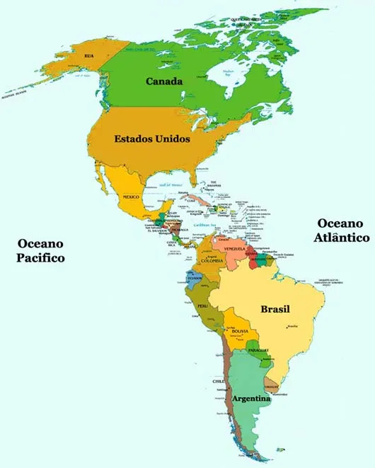 Mapa de las 3 americas - Imagui