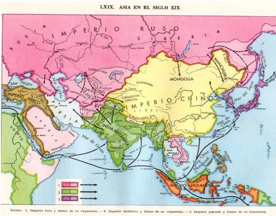 Mapa de Asia finales s.