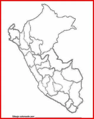 Mapa y Bandera y escudo de Perú para dibujar pintar colorear ...