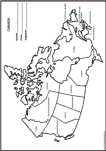Mapa de Canadá - Para Imprimir Gratis - ParaImprimirGratis.com Mapa de Canadá - Para Imprimir Gratis - ParaImprimirGratis.com