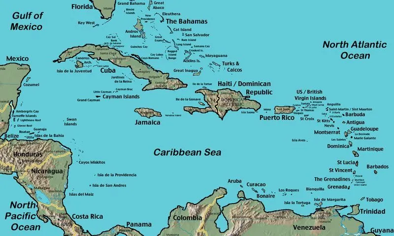 Mapa del Caribe | Mapas del Caribe