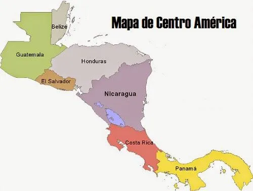 Mapa de Centro América - America Central