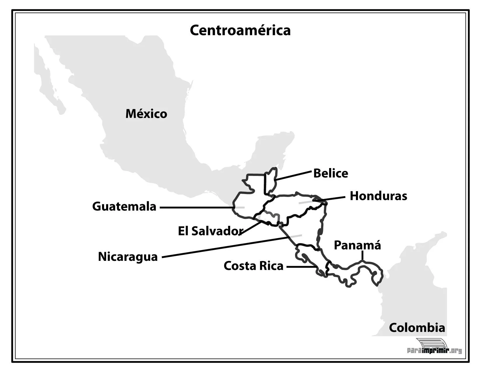 Mapa de centroamerica para colorear - Imagui Mapa de centroamerica para colorear - Imagui