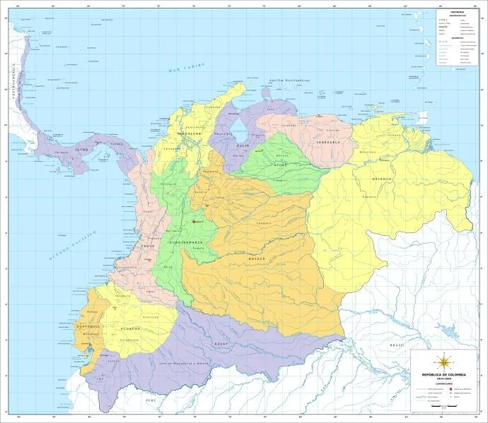 Mapa Gran Colombia (1824-1830).svg | Mapa de colombia, Colombia, Venezuela Mapa Gran Colombia (1824-1830).svg | Mapa de colombia, Colombia, Venezuela