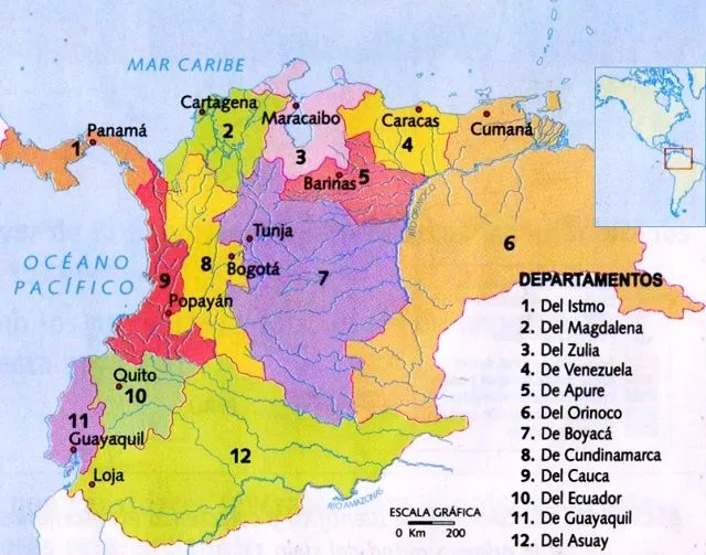 Mapa de Colombia: Gran Colombia (1819-1831) | Social Hizo Mapa de Colombia: Gran Colombia (1819-1831) | Social Hizo