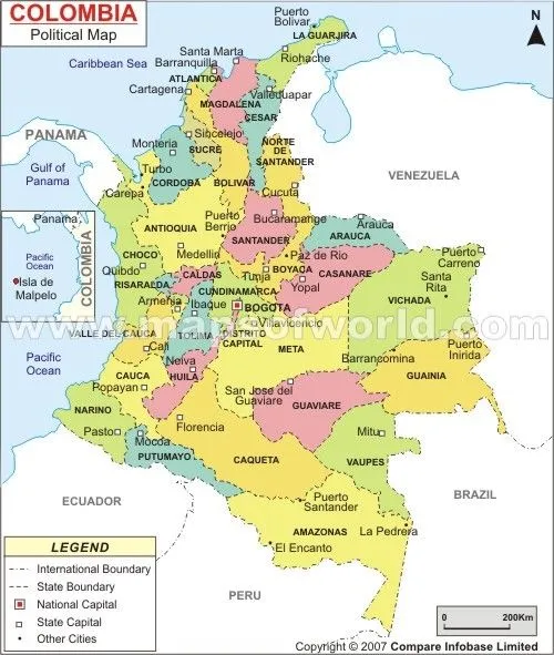 Mapa politico de colombia con sus capitales y departamentos - Imagui Mapa politico de colombia con sus capitales y departamentos - Imagui