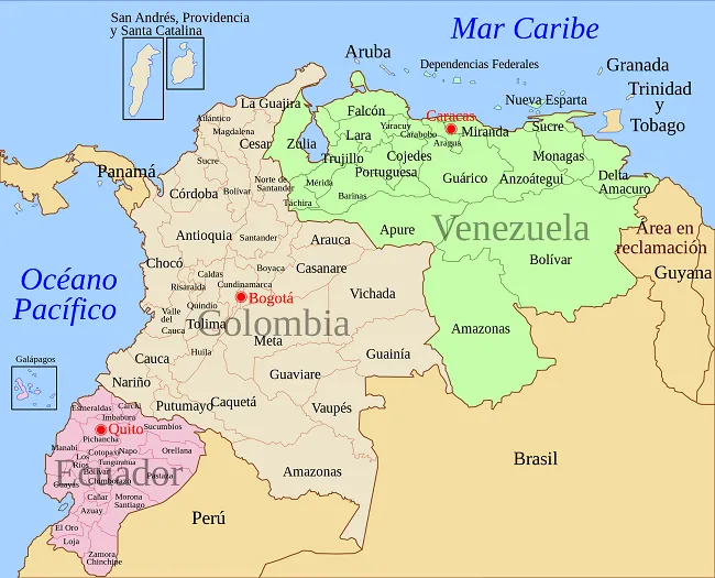 Mapa de Colombia con sus fronteras - Mapa de Colombia Mapa de Colombia con sus fronteras - Mapa de Colombia