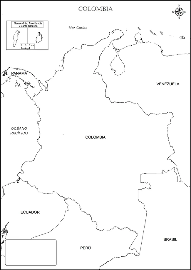 Mapa de Colombia para niños - Mapa de Colombia