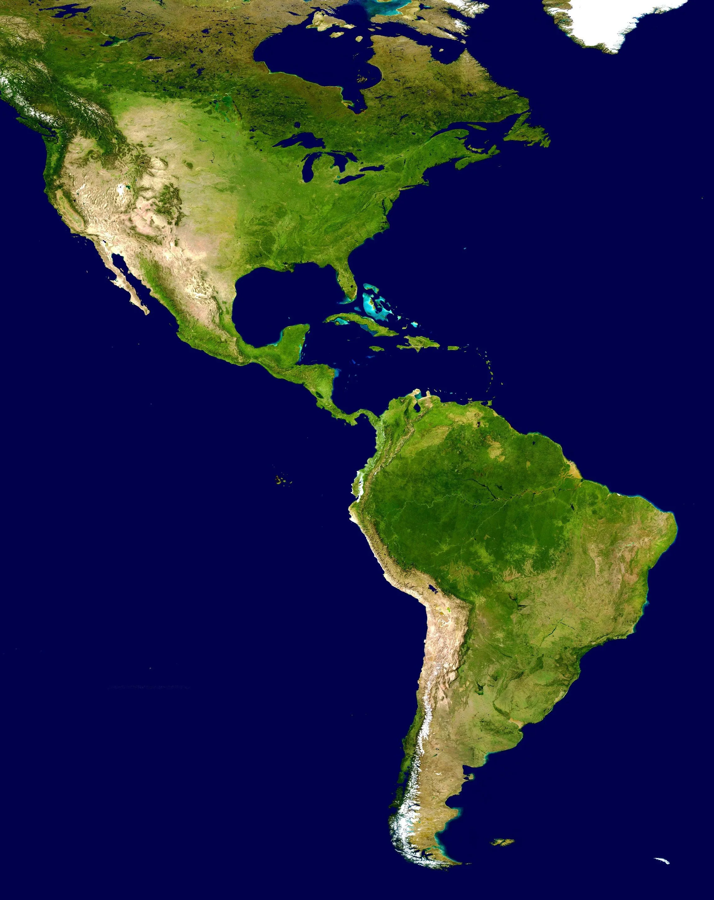 Mapa del continente americano