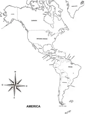 Mapa del continente americano para colorear - Imagui