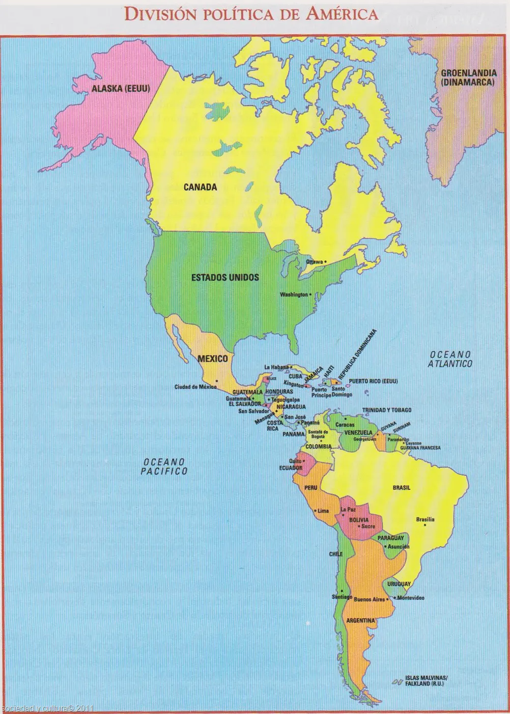 El mapa de continente americano - Imagui